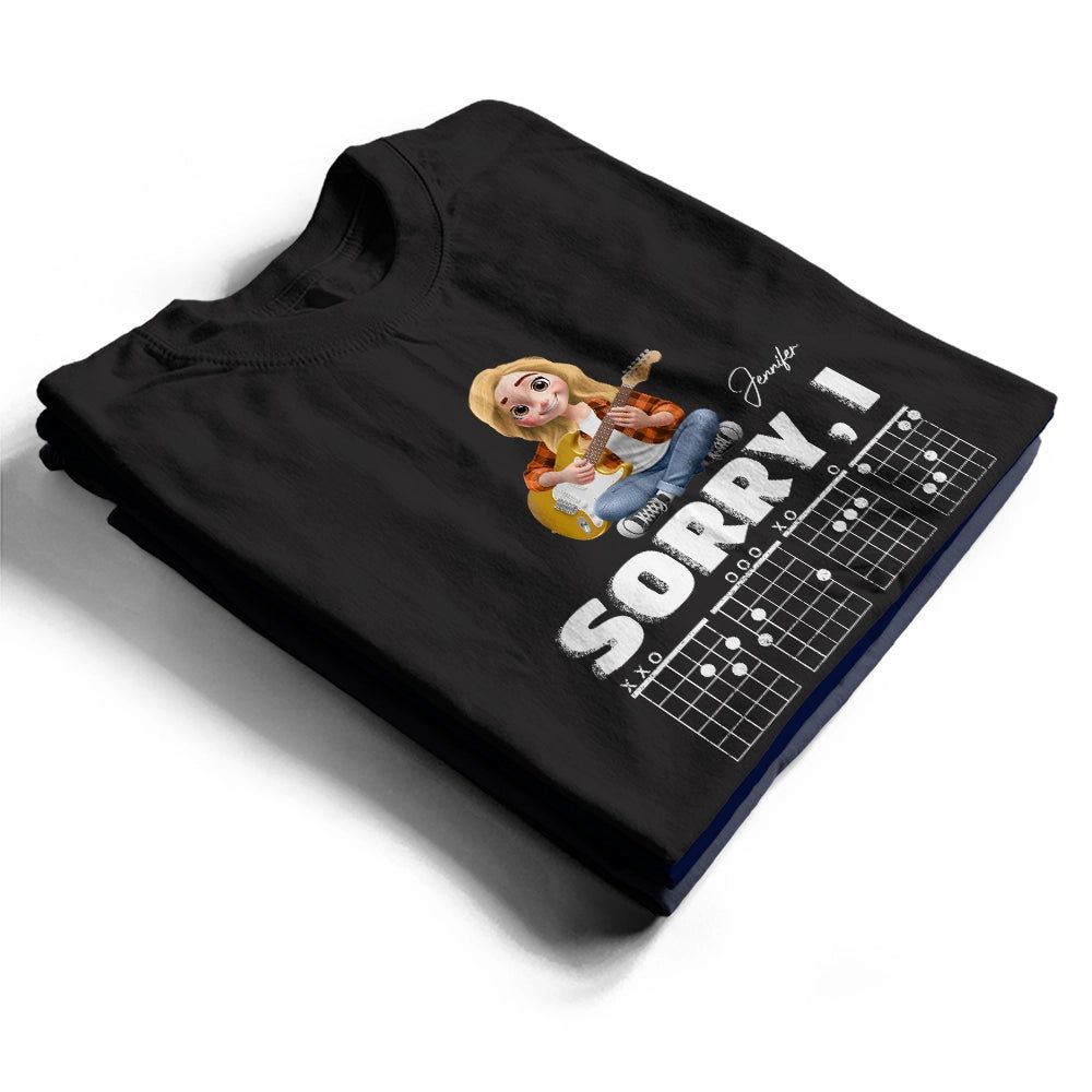 Sorry I D G A F Chord 3D Effect Fun Guitar Player - Personalized T Shirt