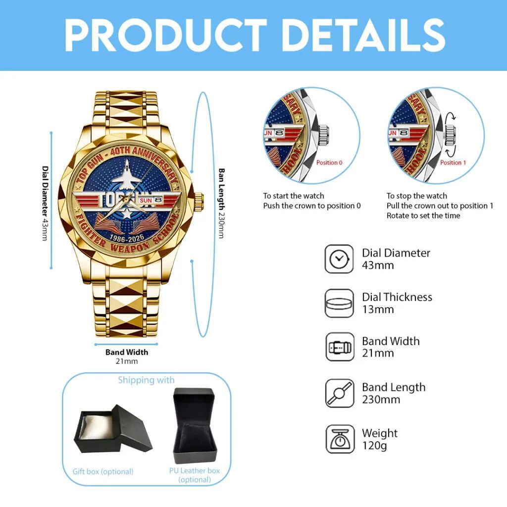 Gun 40th Anniversary Alloy Luxury Quartz Watch