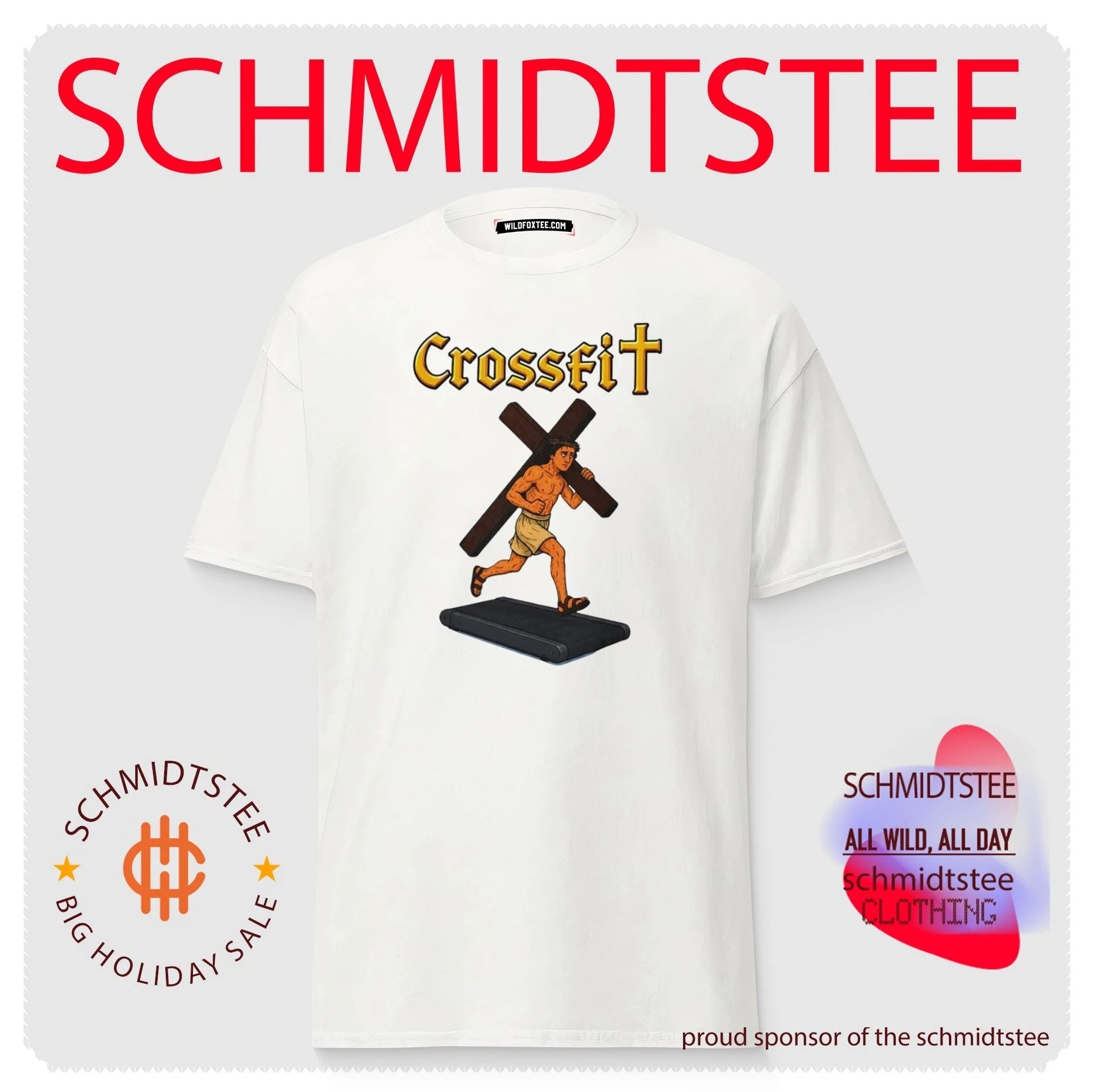 CrossFit Jesus Running on Treadmill funny religious workout shirt