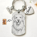 Custom Photo Dog Cat Portrait Art - Personalized Stainless Steel Keychain