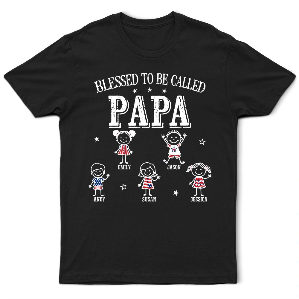 America Blessed To Be Called Papa Nana - Personalized T Shirt