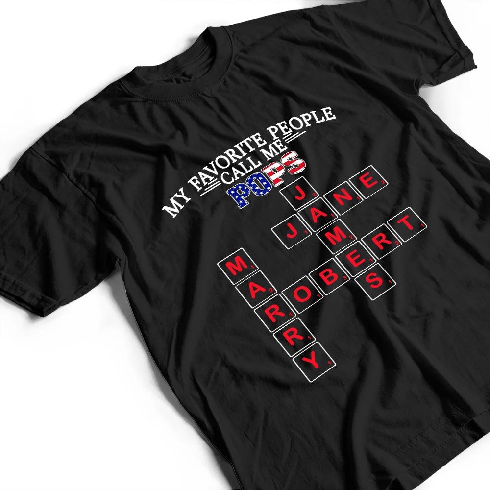 Crossword Stars And Stripes My Favorite People Call Me Papa - Personalized T Shirt