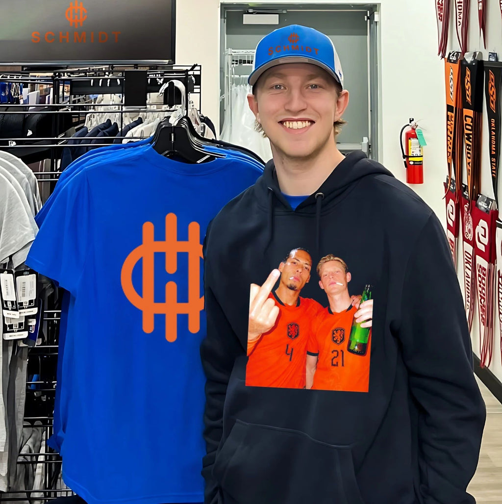 Virgil van Dijk and Frenkie de Jong Netherlands National Team middle finger shirt