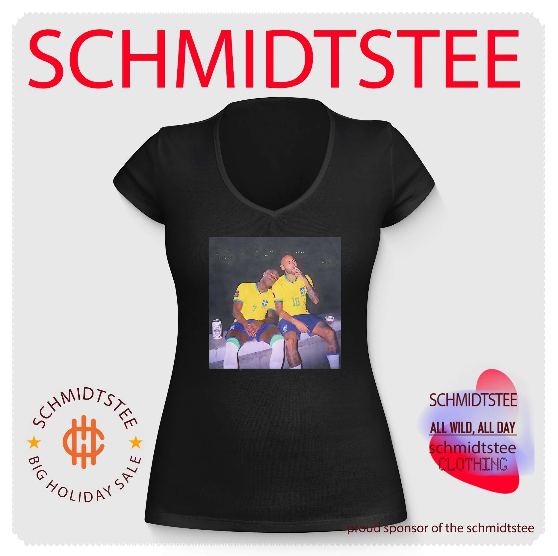 Neymar Jr and Vinicius Jr smoking vintage shirt
