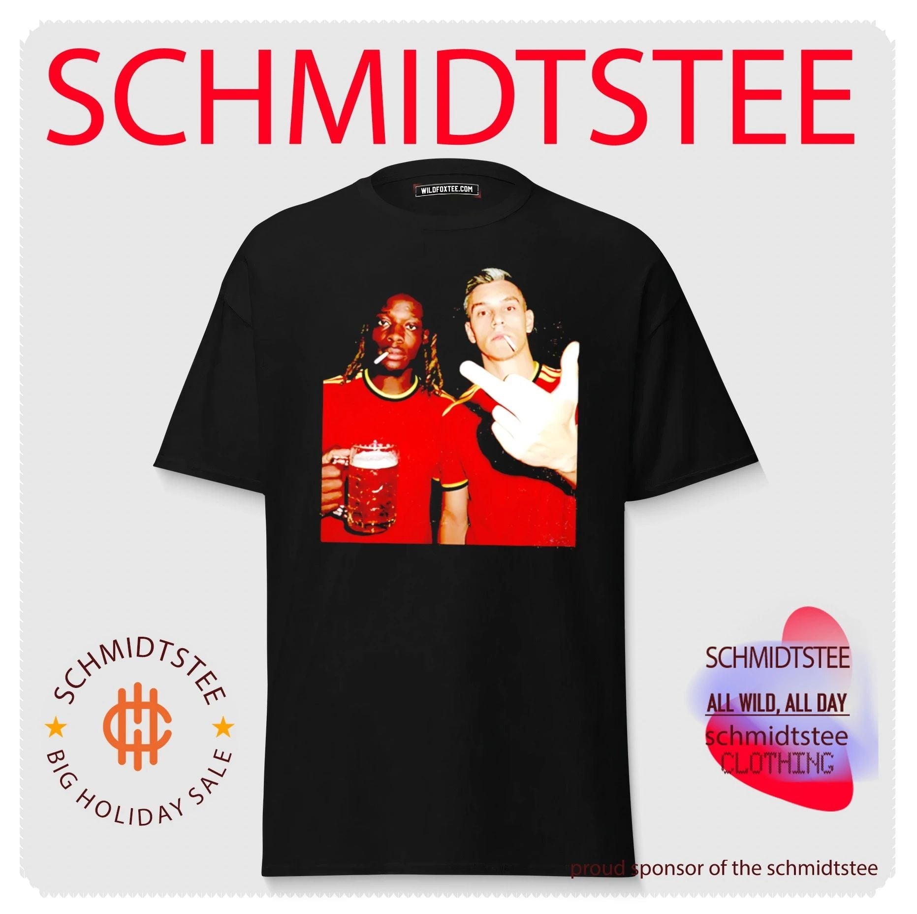 Romelu Lukaku and Kevin De Bruyne Belgium National Team Beer and Cigarettes middle finger shirt
