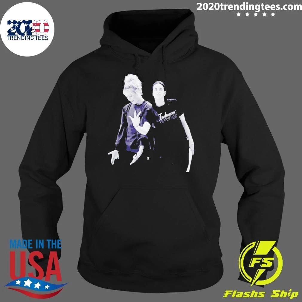 Caitlin Clark And Sophie Cunningham Black And White Duo Photo Shirt