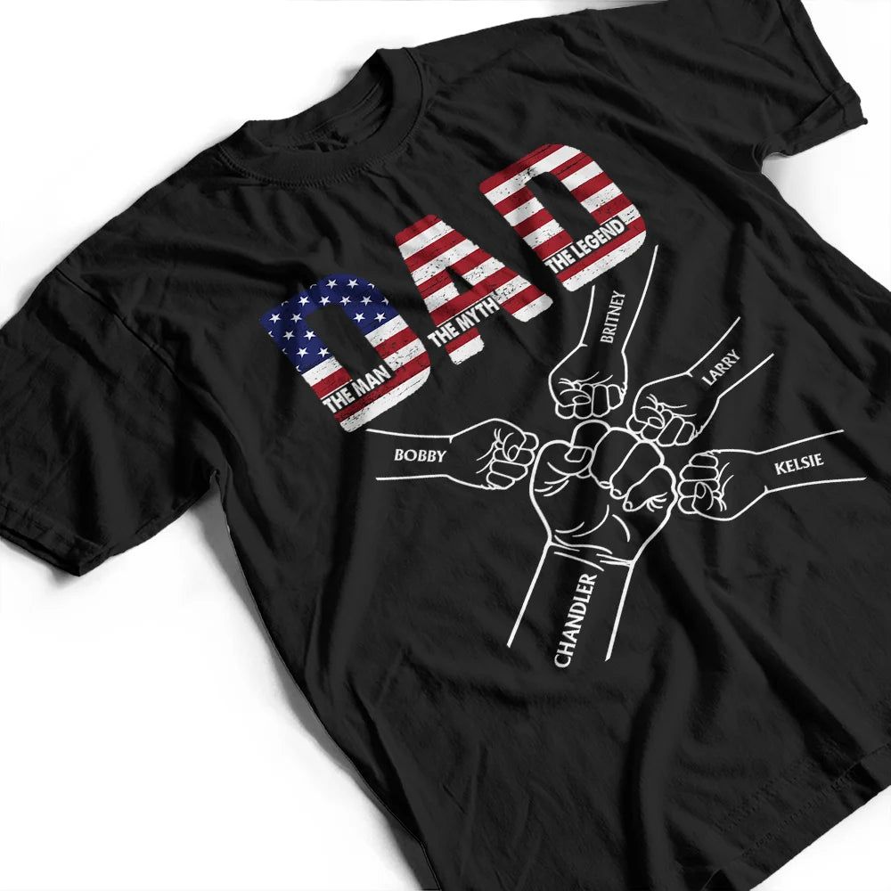 Stars & Stripes Dad The Man The Myth The Legend - Personalized T Shirt
