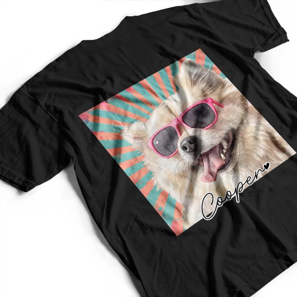 Custom Photo Realistic Watercolor Art Dog Cat Dad Mom Pet Lover Hand Punch - Personalized T Shirt