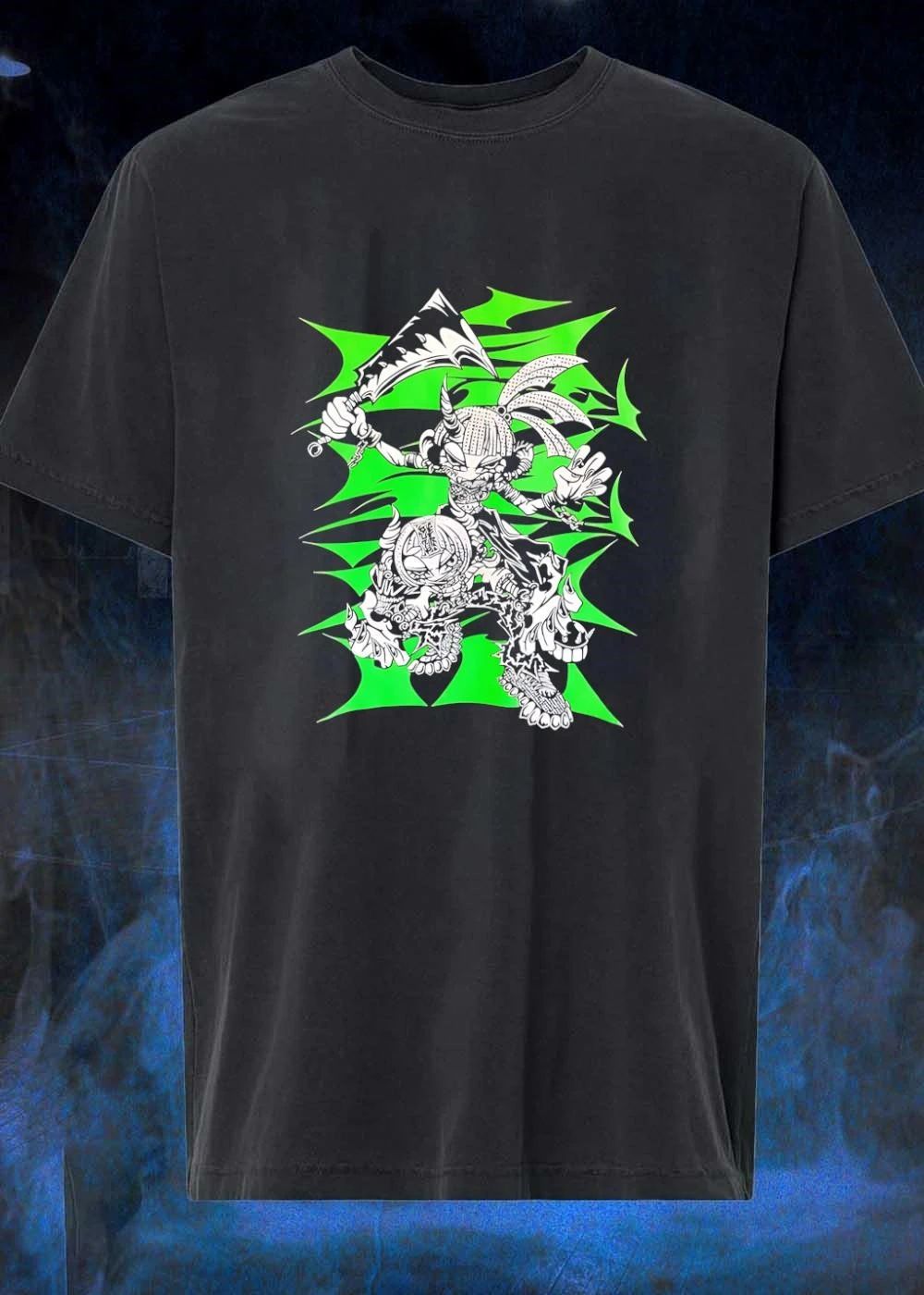 Soul Eater Anime Manga Character With Blade Sharp Green Background Graphic T-Shirt