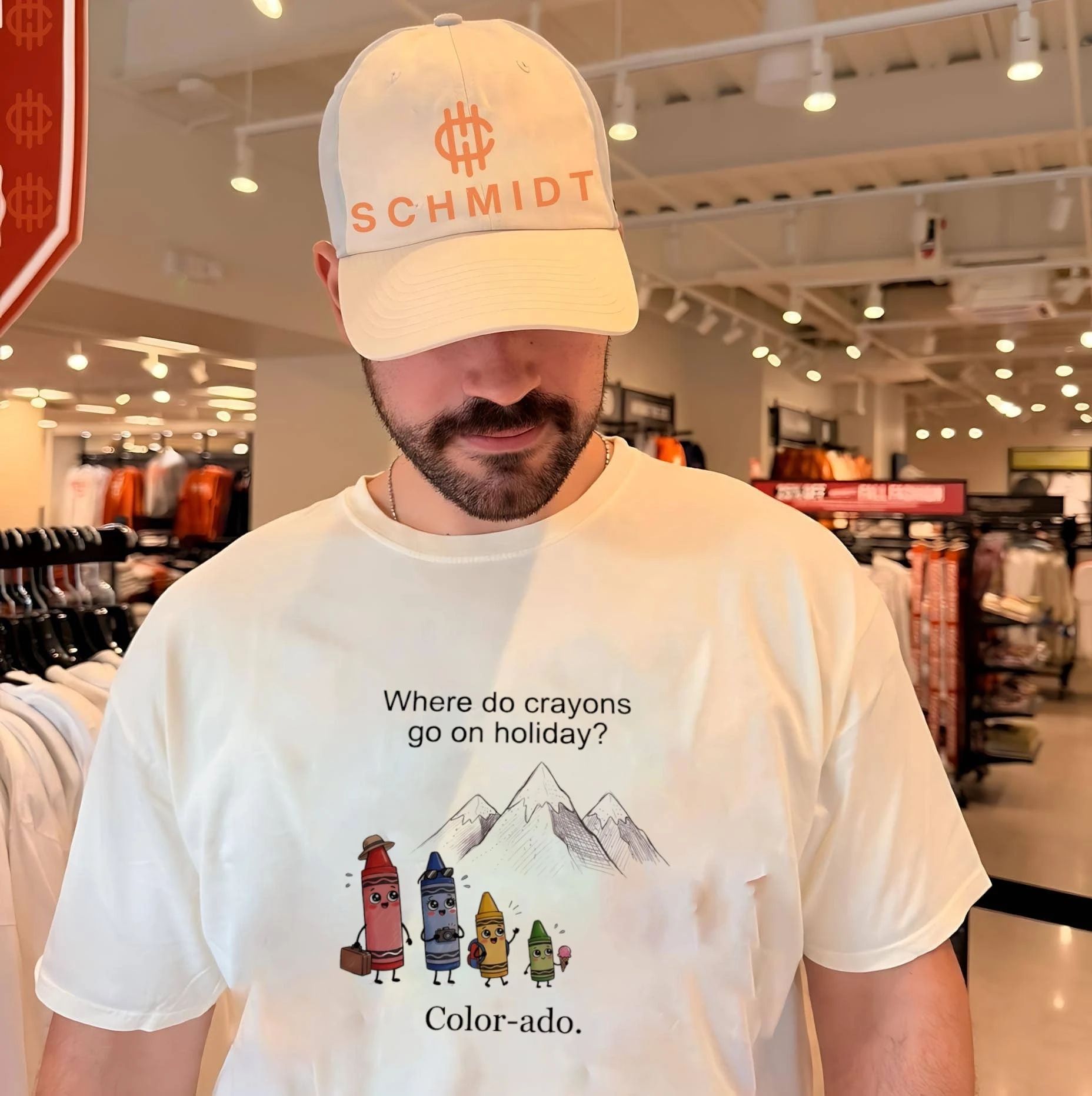 Where do crayons go on holiday color-ado shirt