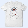 Patriotic Birth Flower 250 Years Of Freedom - Personalized T Shirt