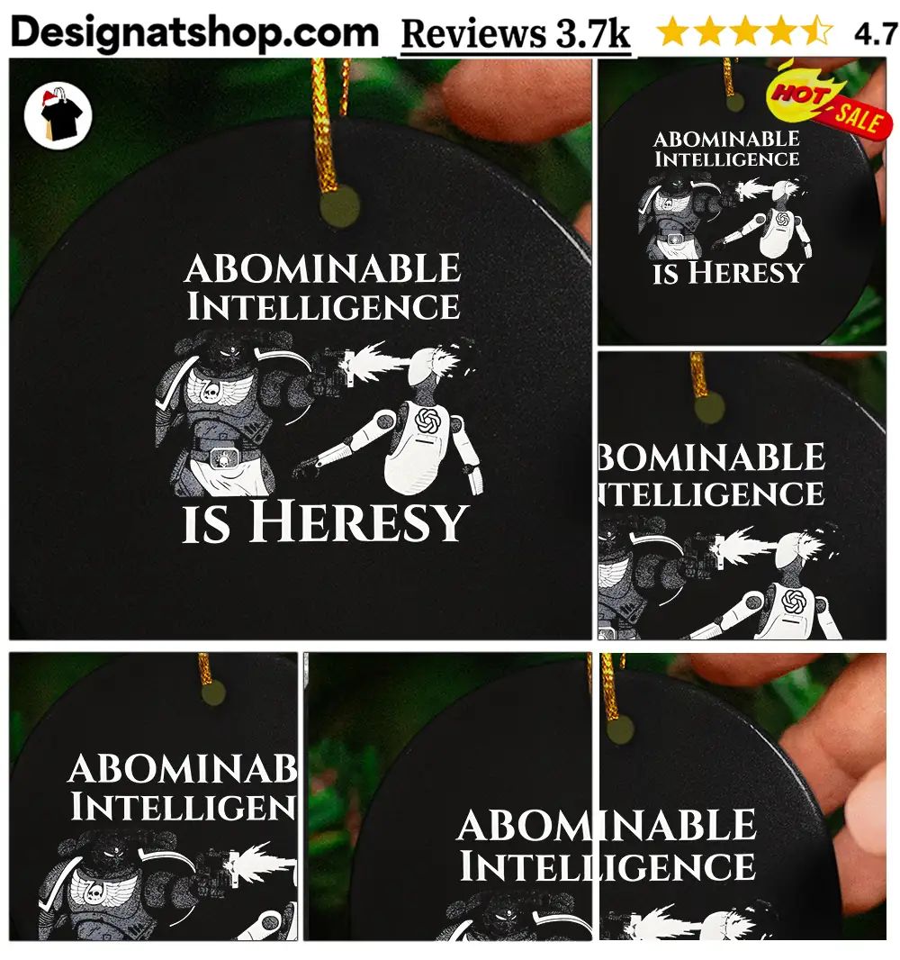 Space Marine Exterminating AI In Warhammer 40K Abominable Intelligence Is Heresy Shirt