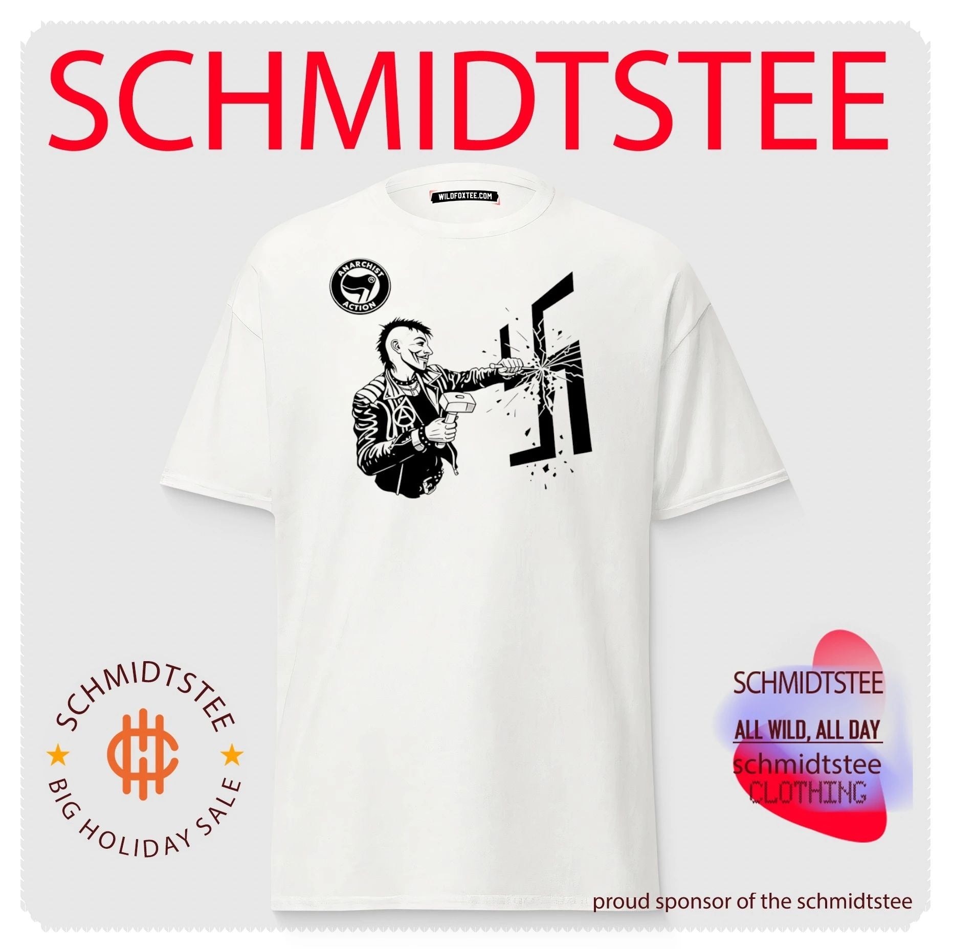 Anarchist Action Punk Smashing Swastika shirt