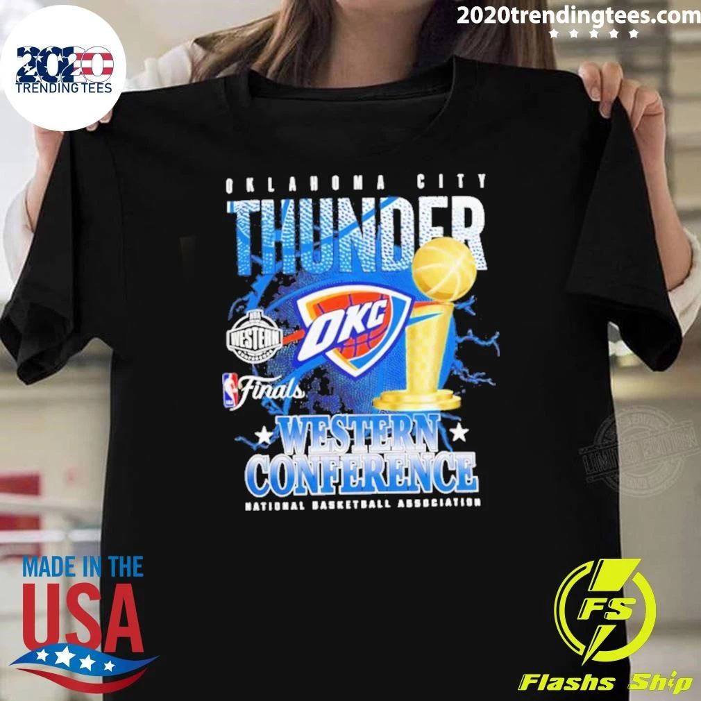 Oklahoma City Thunder 2026 Western Conference Finals Championship Celebration Trophy Shirt