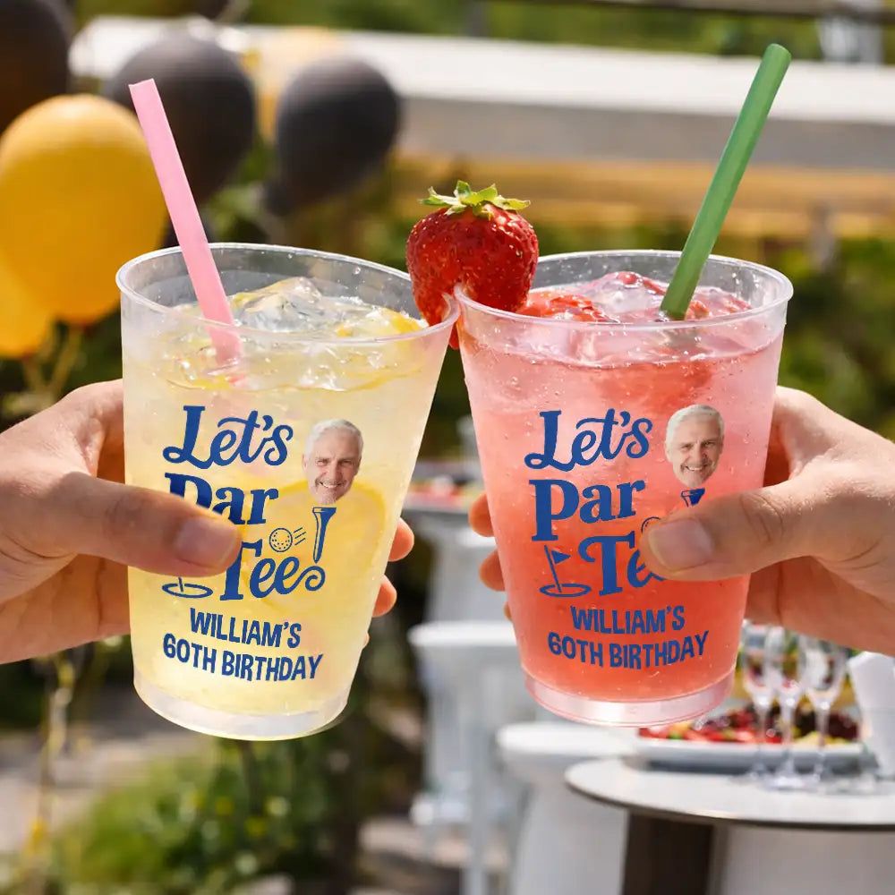 Custom Photo Let's Partee For Golf Lover - Personalized Frosted Cups