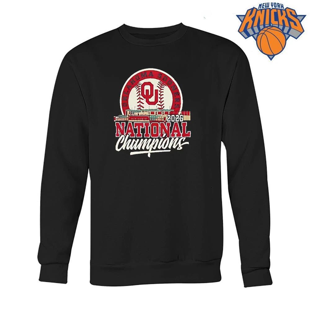 Oklahoma Sooners 2026 Ncaa Baseball World Series Champions Stadium Shirt