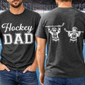 Hockey Dad Papa Kids Backside Line Art - Personalized T Shirt