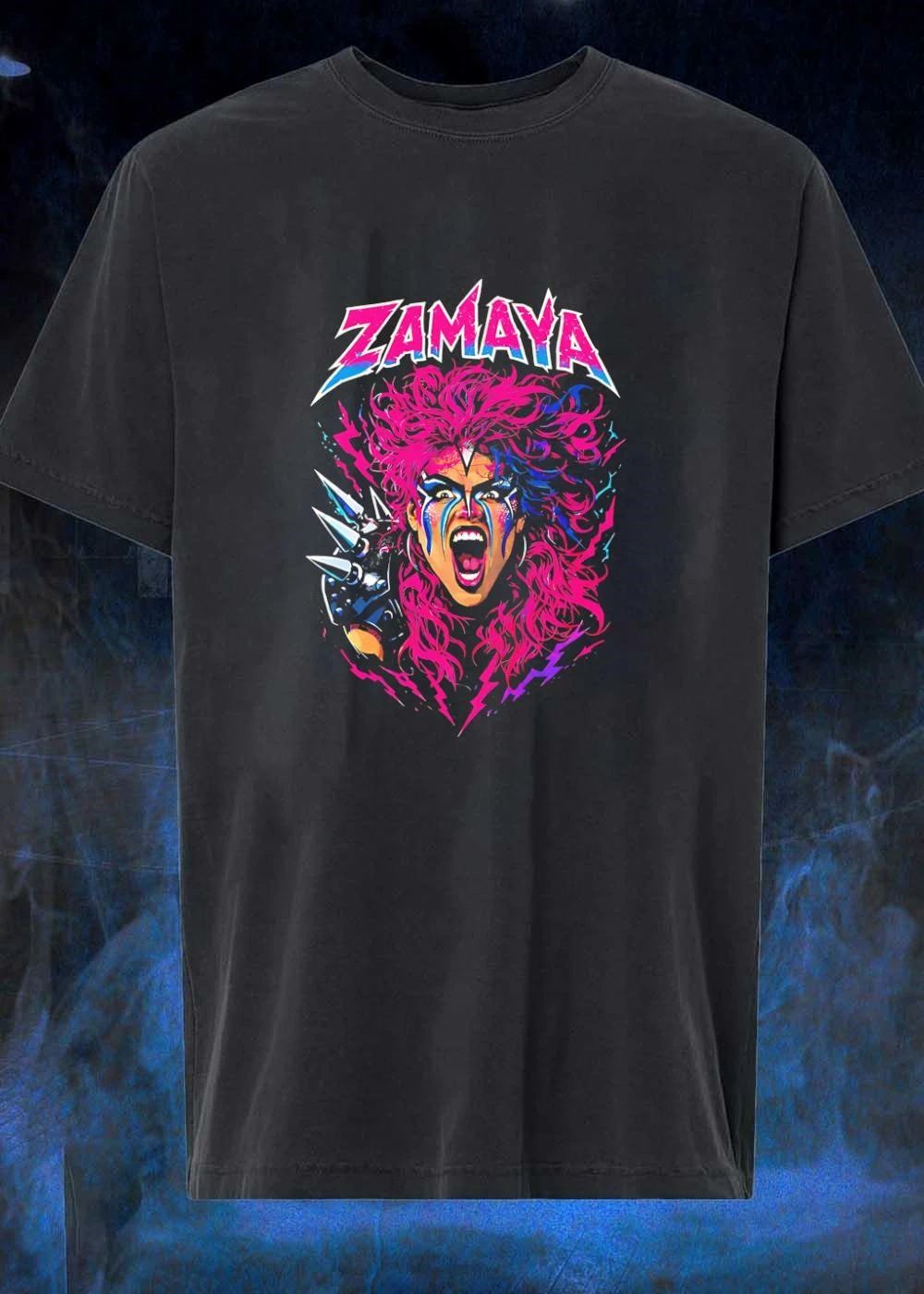 Rock and Roll Glam Metal Zamaya Screaming Star T-Shirt