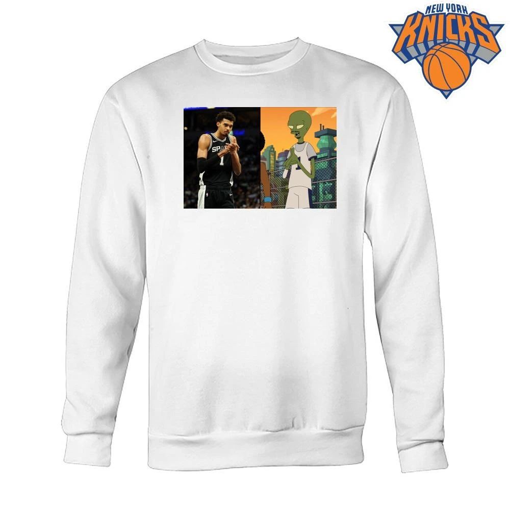 2026 Victor Wembanyama Alien Comparison Meme Basketball Fans Graphic Shirt