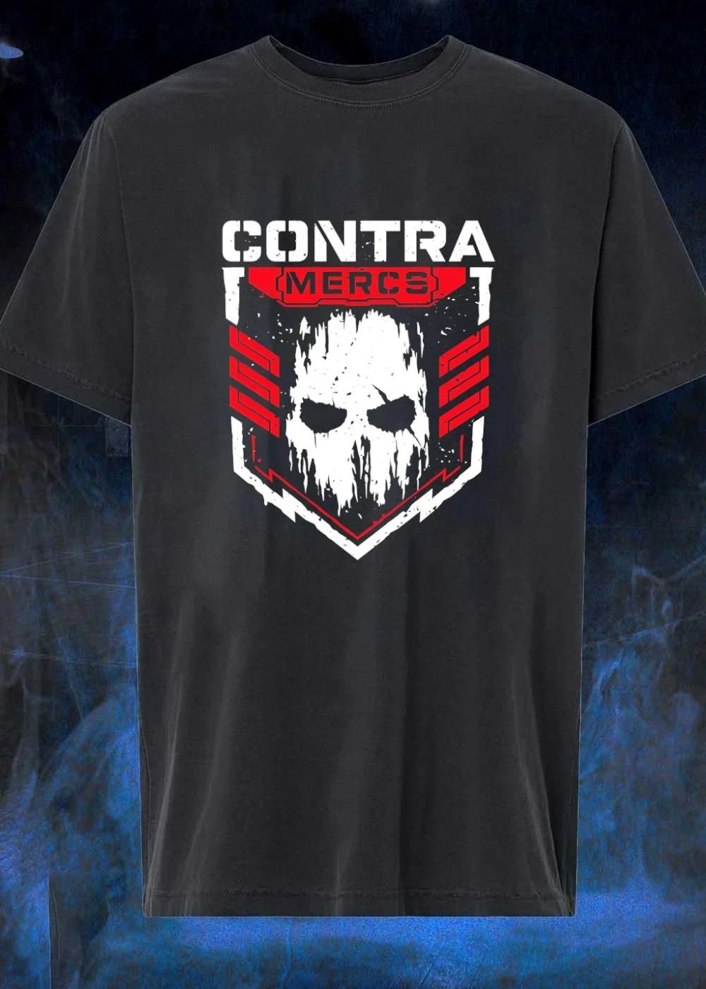 Contra Mercs Military Skull Tactical Graphic T-Shirt