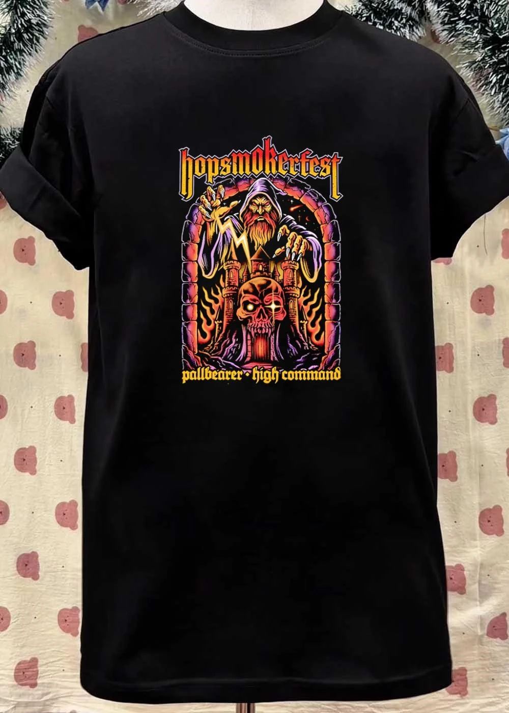 Hopsmokerfest Pallbearer High Command Wizard Casting Lightning Bolt T-Shirt