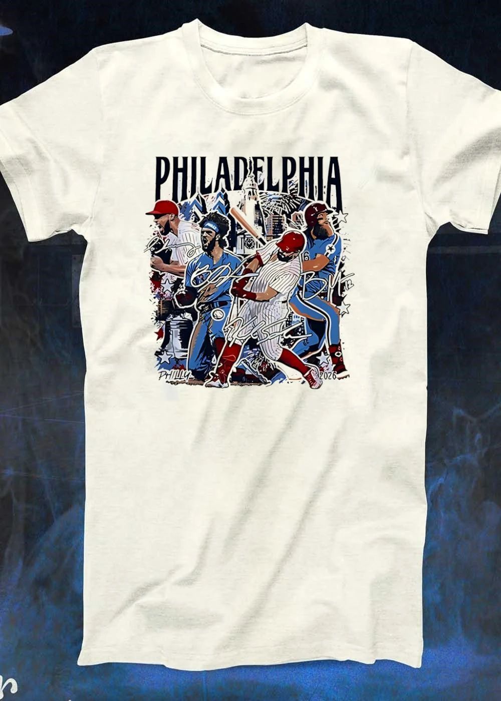 Philly 2026 Philadelphia Baseball Players Hitting Home Run T-Shirt