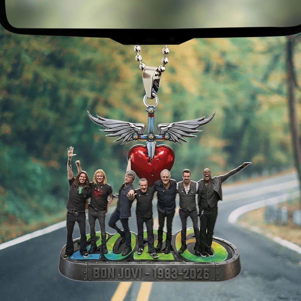 Bon Jovi 1983-2026 Heart and Dagger Car Hanging Ornament