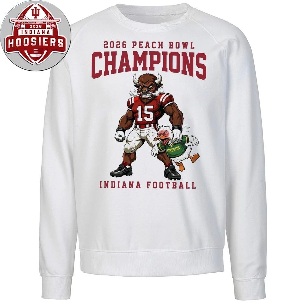 Indiana Football Peach Bowl Champions College Football Playoffs Mascot Hoodie Shirt