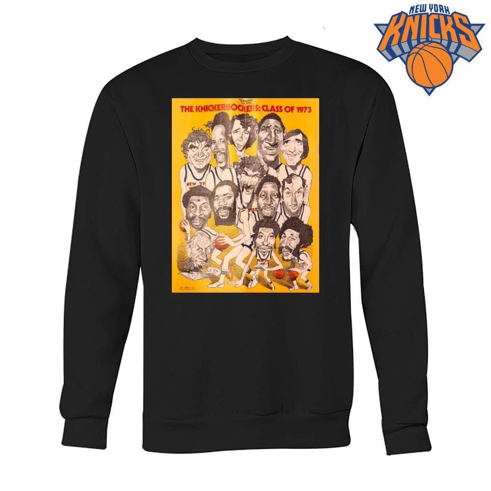 Vintage New York Knickerbockers Class of 1973 Basketball Team Caricature Shirt