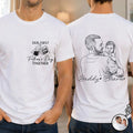 Custom Photo Pencil Sketch Our First Father's Day Together - Personalized T Shirt