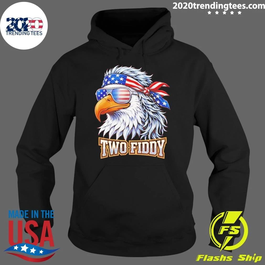 Eagle Wearing American Flag Bandana And Sunglasses Two Fiddy Shirtt