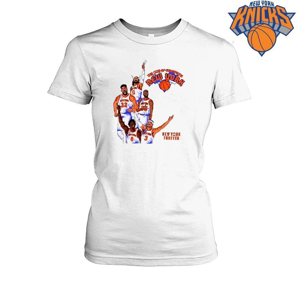 The City Of Champions New York Forever Knicks Anime Flame Team Shirt