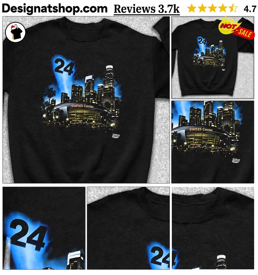 Los Angeles Lakers Basketball Arena City Skyline Staples Center 24 Memorial Shirt