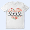 Mom Grandma Birth Flower Heart - Personalized T Shirt