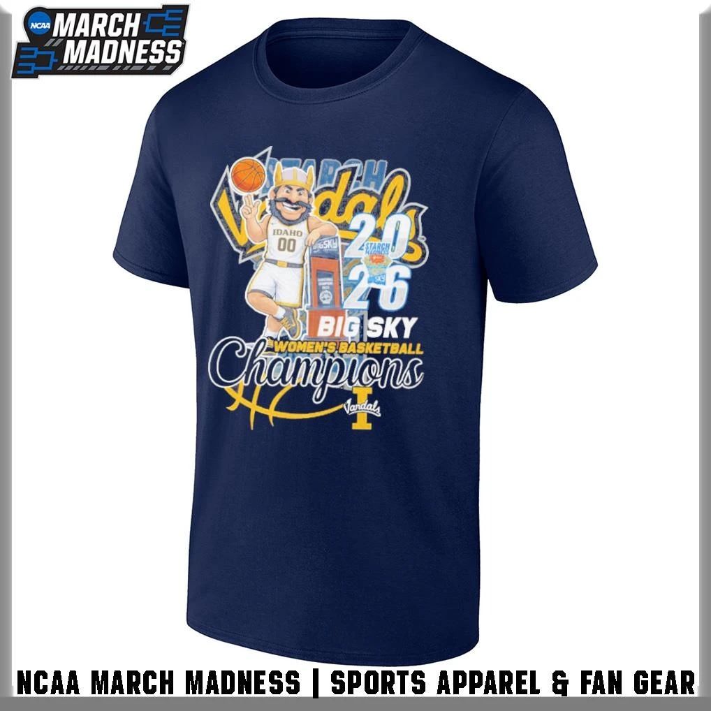 Idaho Vandals 2026 Big Sky Women’s Basketball Champions Mascot Trophy T-Shirt