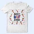 Custom Photo Stars & Stripes Best Dad Mom Grandpa Grandma Ever - Personalized T Shirt
