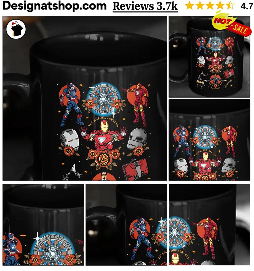 Iron Man armor suit and Tony Stark Proof that Tony Stark has a Heart shirt
