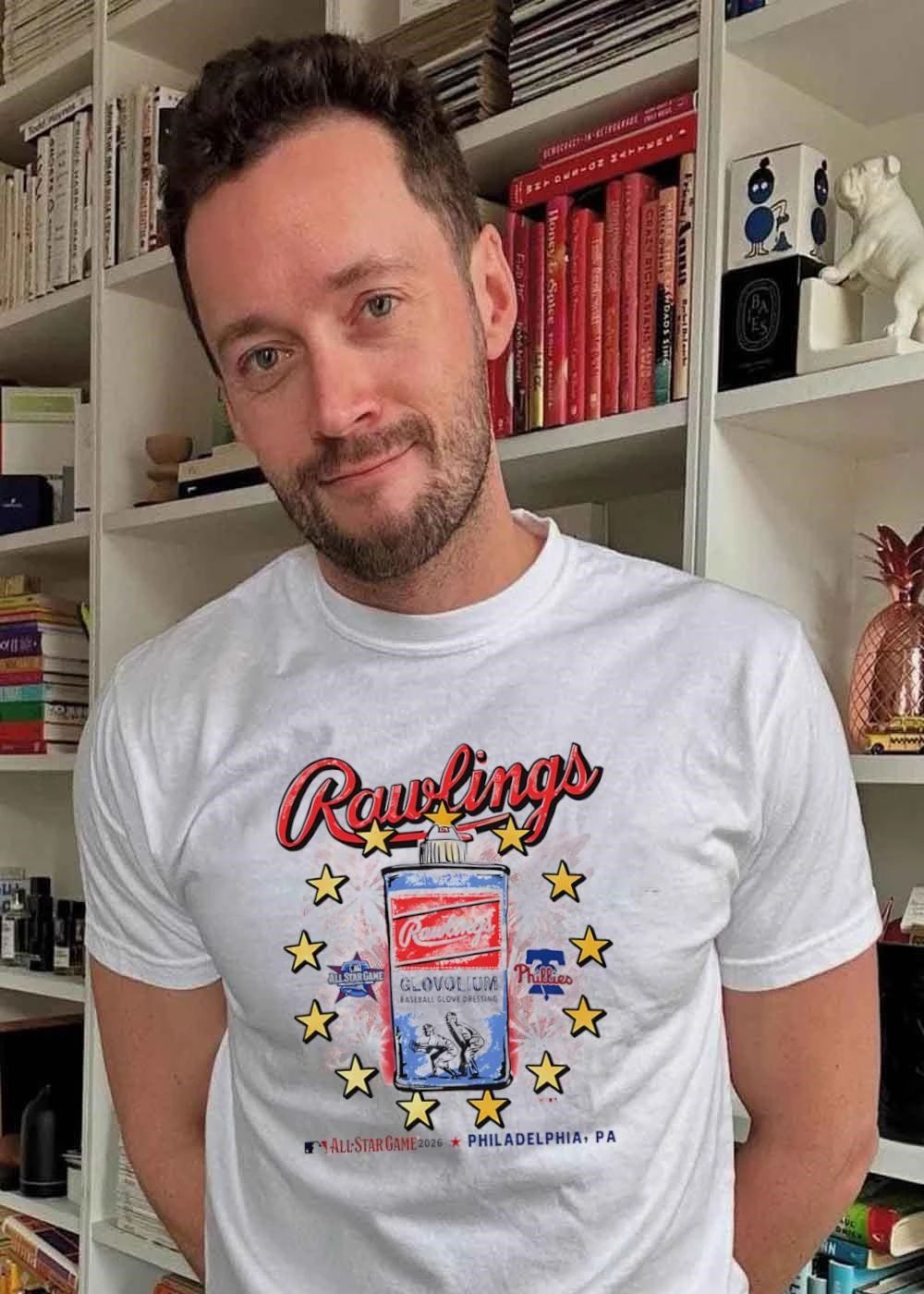 MLB Rawlings Glovolium Baseball Glove Dressing All Star Game 2026 Philadelphia Phillies T-Shirt