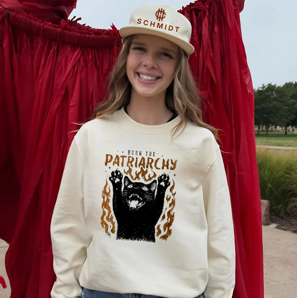 Burn the Patriarchy Feminism Cat feminist shirt