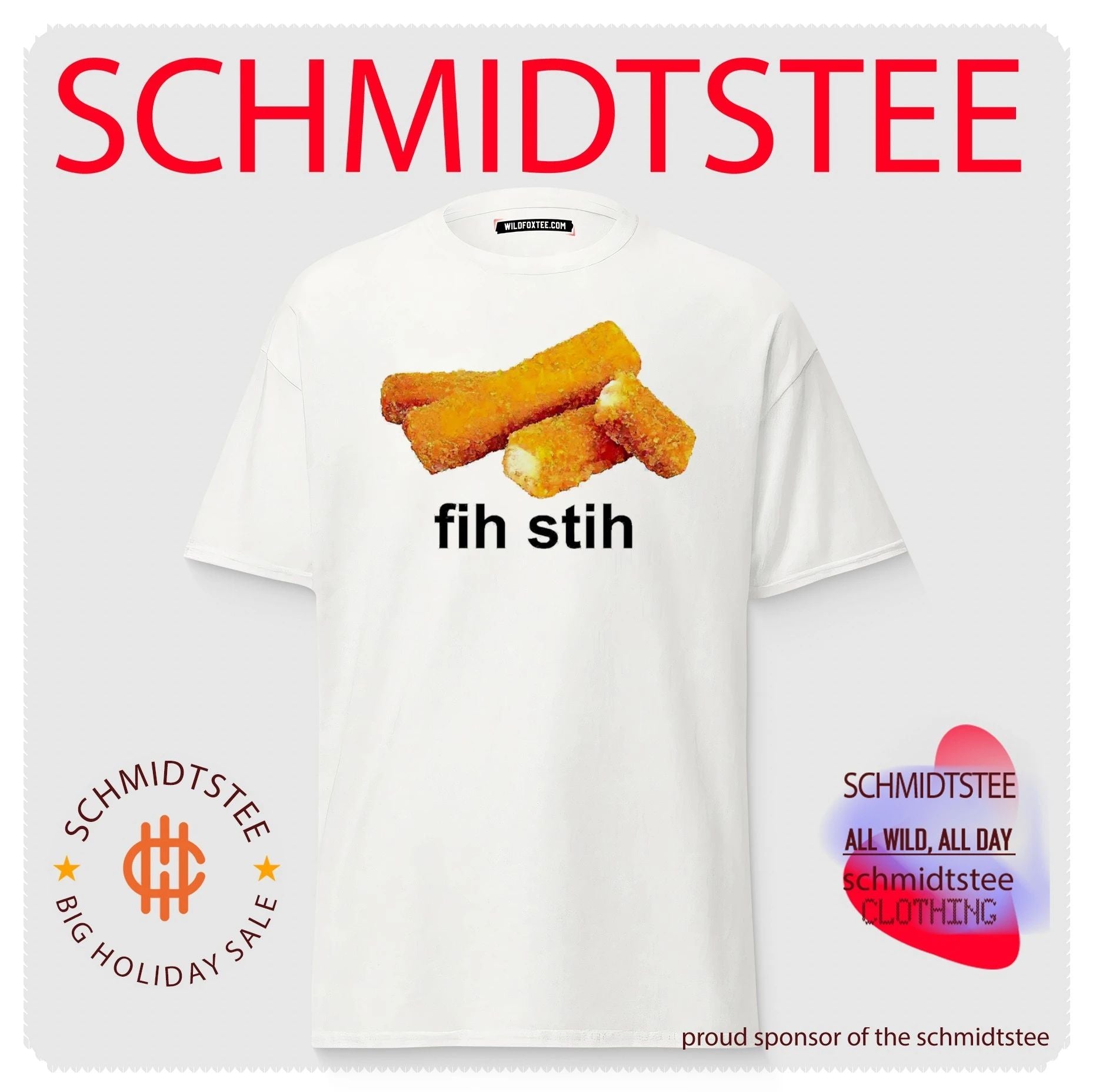 Fih Stih fish sticks funny food silly pun shirt
