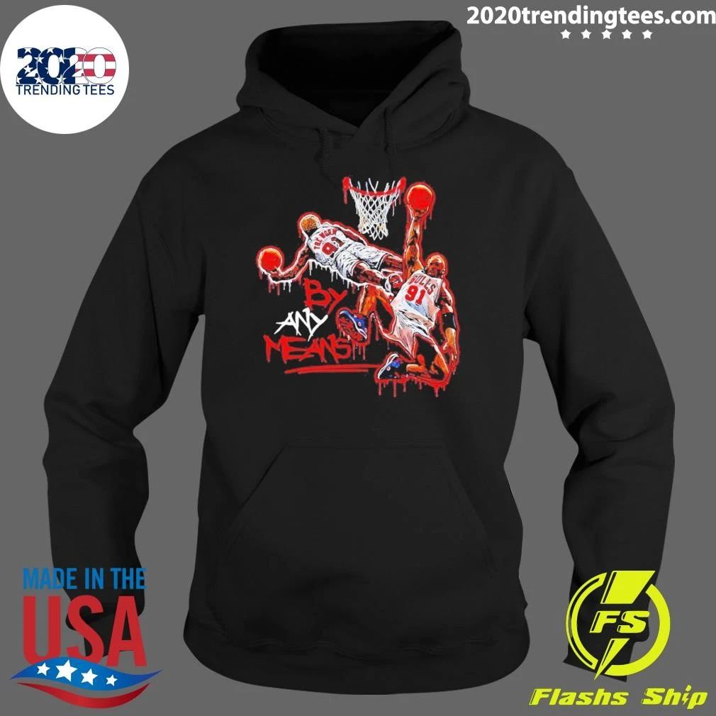 By Any Means Dennis Rodman Chicago Bulls 91 Basketball Graffiti Shirt