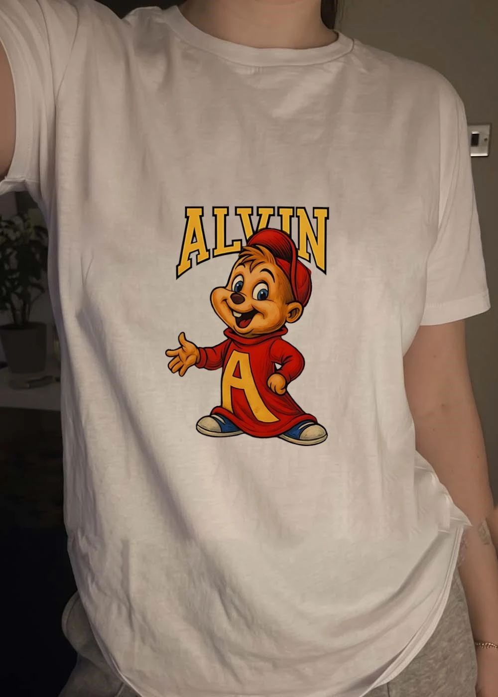 Alvin and the Chipmunks Alvin Presents Standing Character A Logo T-Shirt