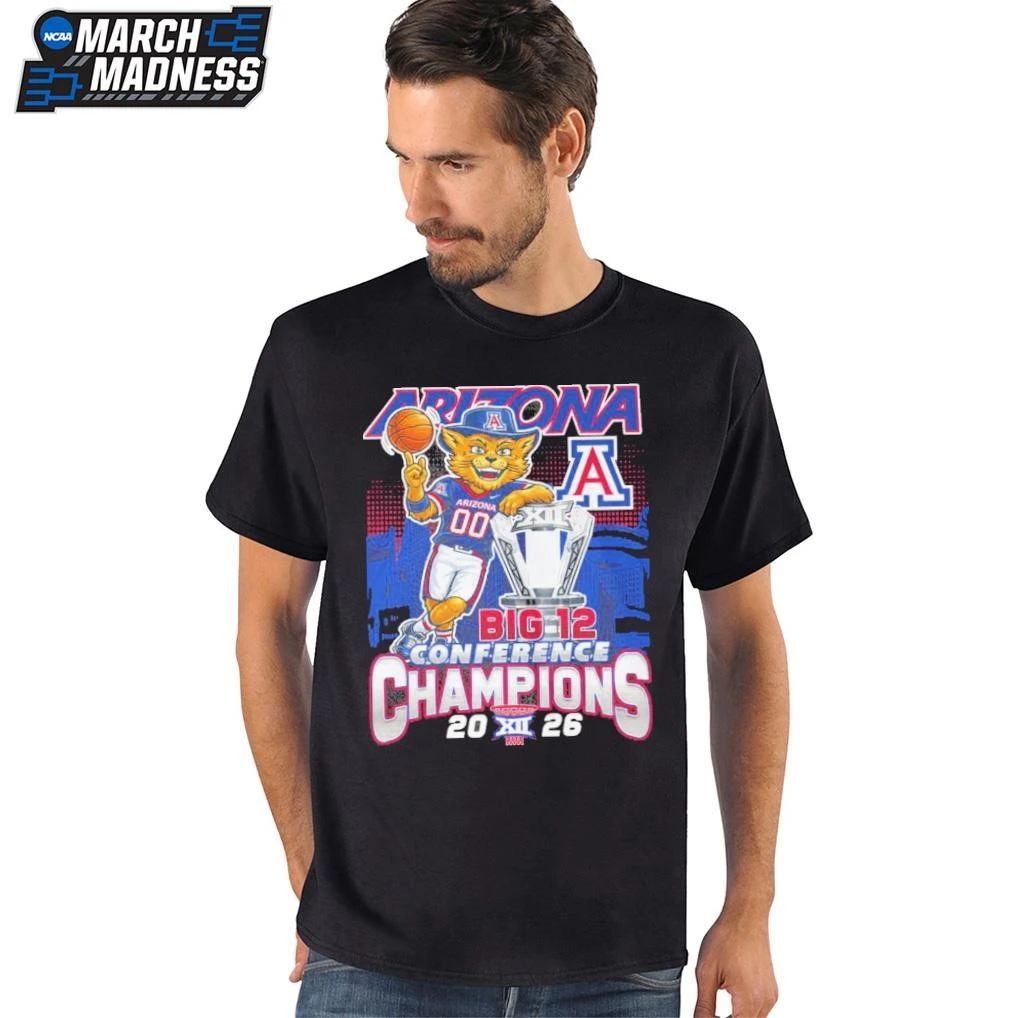 Arizona Wildcats Mascot 2026 Big 12 Men’s Basketball Tournament Champions T-Shirt