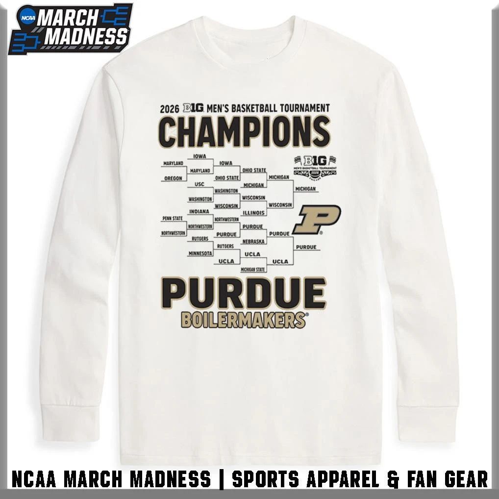 Purdue Boilermakers 2026 Big Ten Men’s Basketball Tournament Champions Bracket T-Shirt