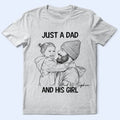 Custom Photo Pencil Sketch Portrait A Dad And His Girl - Personalized T Shirt