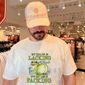 My brain is lacking but my ass is packing cartoon frog shirt