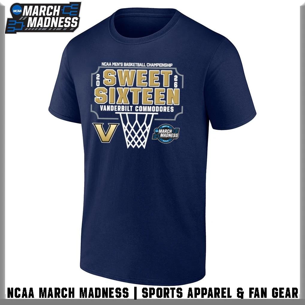 Vanderbilt Commodores 2026 NCAA Men’s Basketball Tournament March Madness Sweet Sixteen T-Shirt