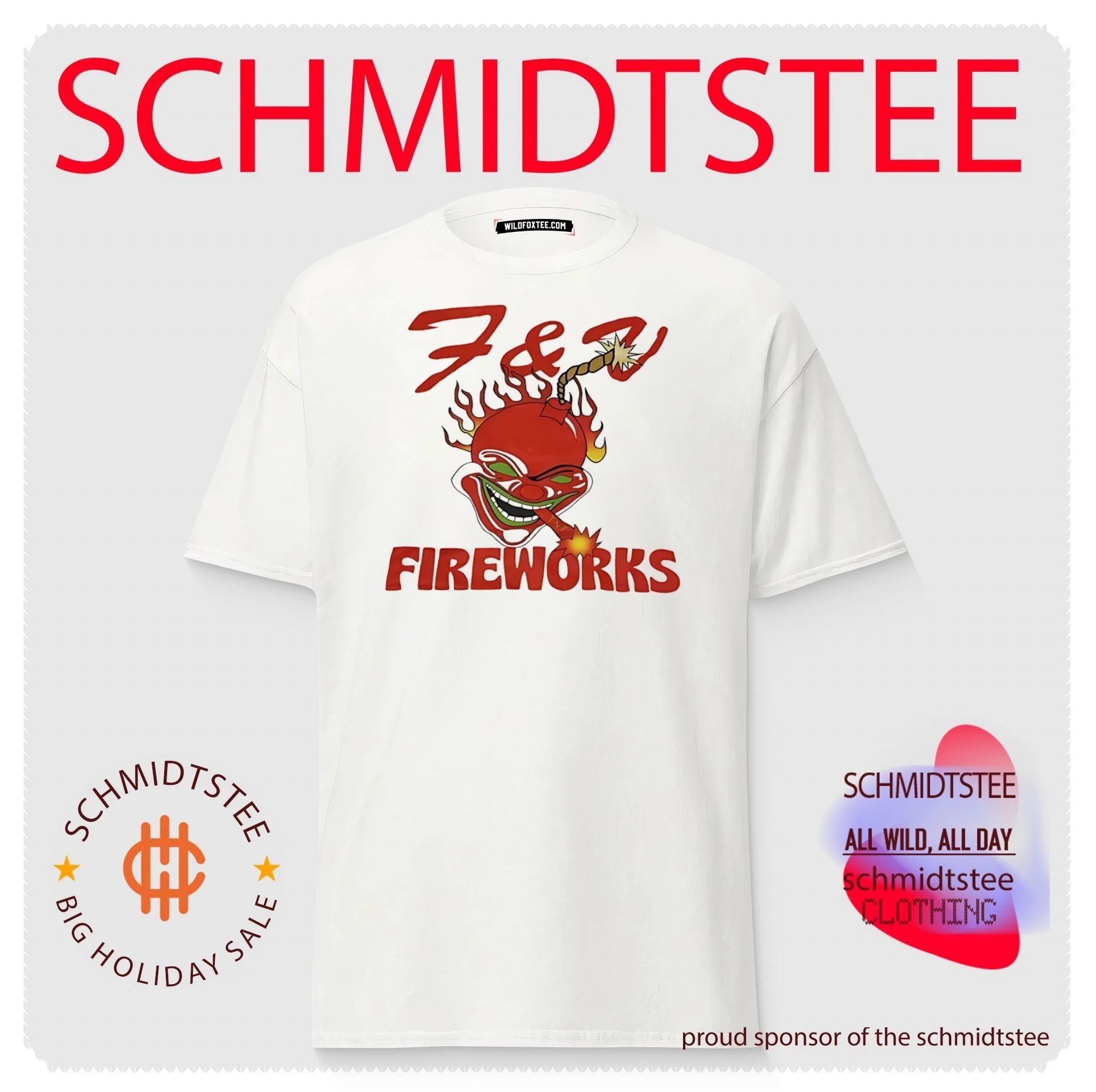 F and V fireworks graphic shirt