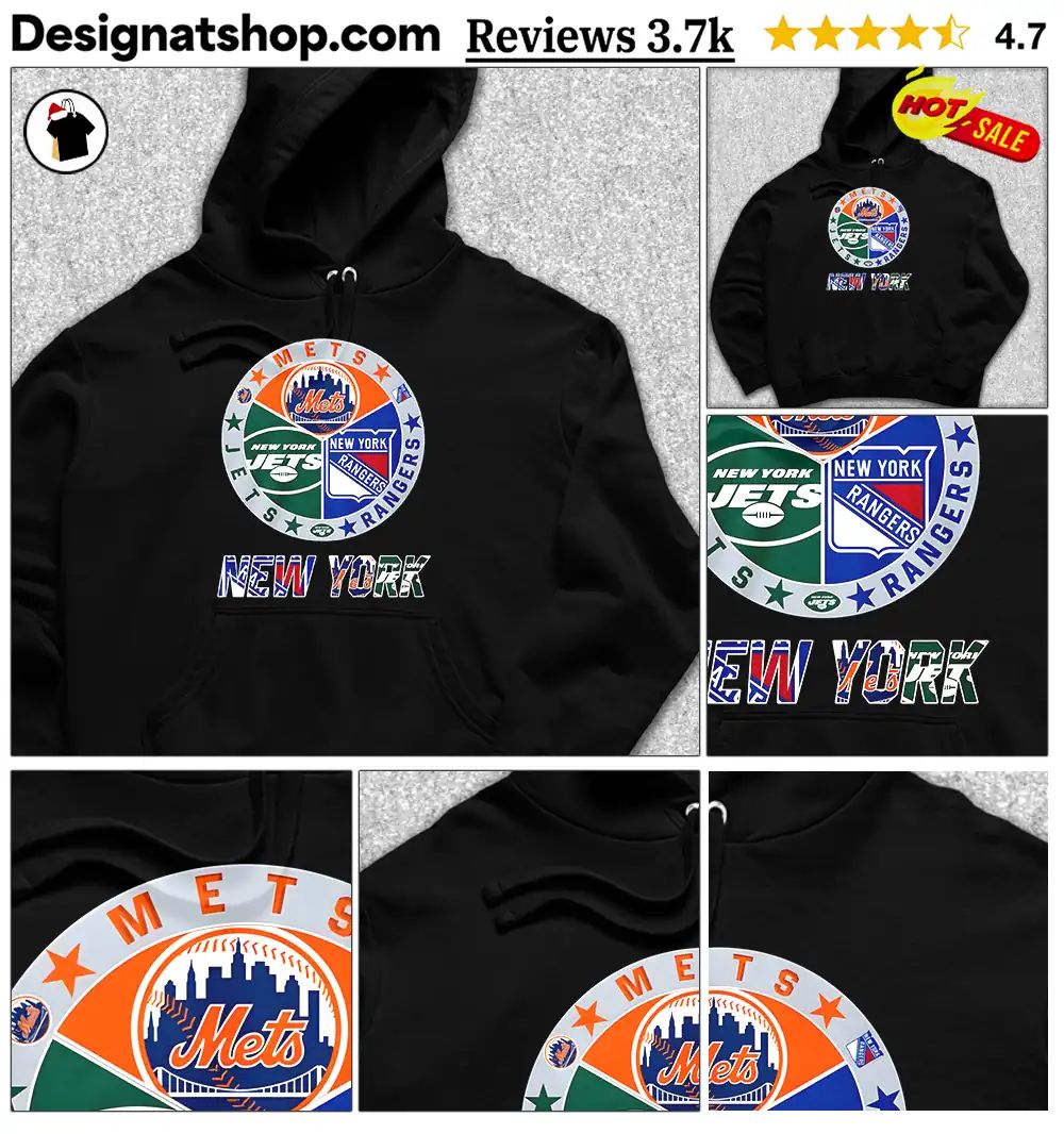 Mets Jets Rangers teams New York sports logo shirt