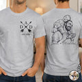 Custom Photo Bold Sketch Papa Dad Cross Arrows - Personalized T Shirt
